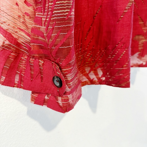 Anthropologie Maeve Sheer Sun Palm Button Up  |R6 - Picture 8 of 9